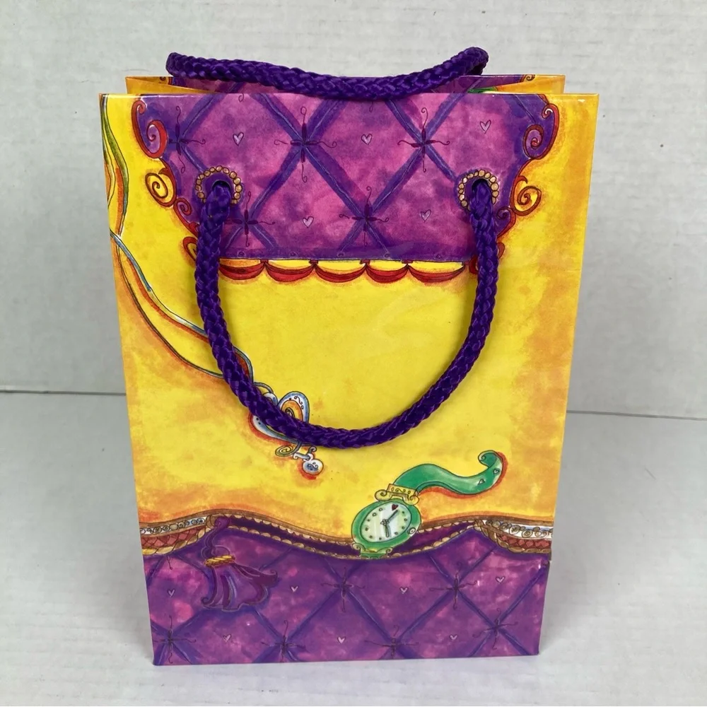 Brighton Small Multicolor Paper Shopping Logo Bag Gift Tote Hearts